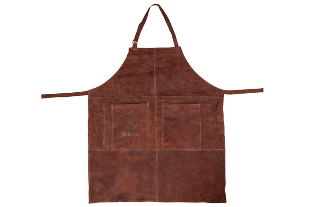 White Fire BBQ Schort Leer - Bruin - Verstelbaar