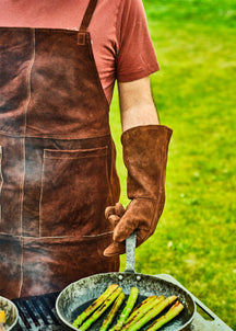 White Fire BBQ Schort Leer - Bruin - Verstelbaar