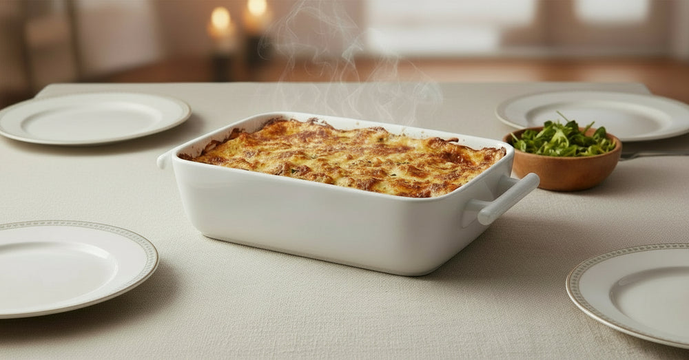 BonBistro Ovenschalen Yong Squito - Wit - 39 x 24 x 6 cm / 3.5 Liter - 2 stuks