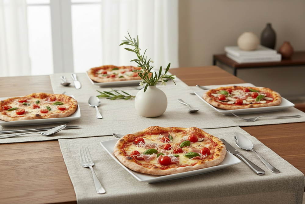 BonBistro Serviesset Yong Squito - Wit 12-delig / 4 personen - 4 dinerborden, 4 ontbijtborden en 4 kommen