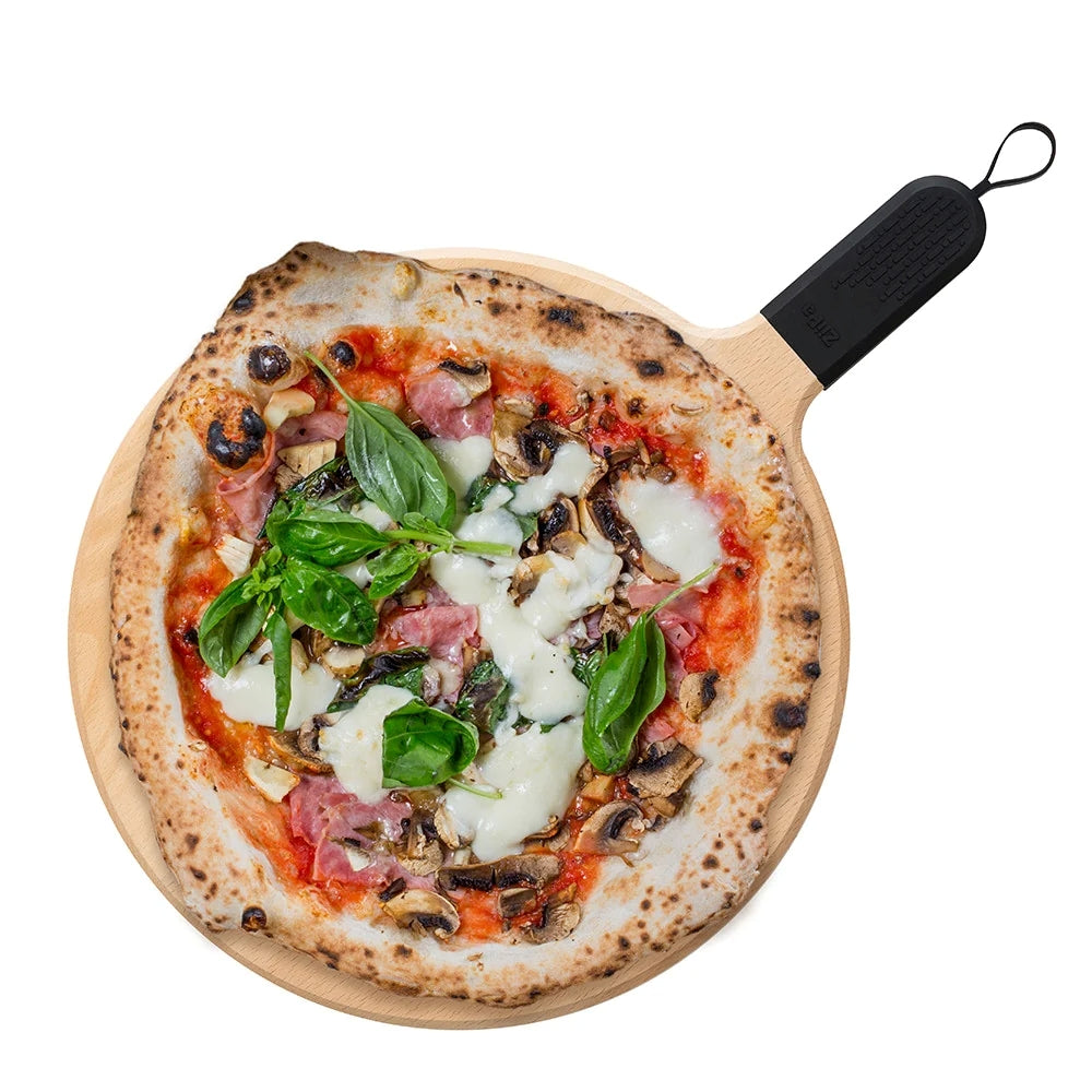 ZiiPa Serveerplank / Pizzaplank Sora Beukenhout Antraciet - ø 31 cm